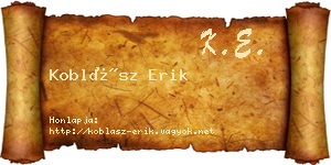Koblász Erik névjegykártya