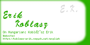 erik koblasz business card